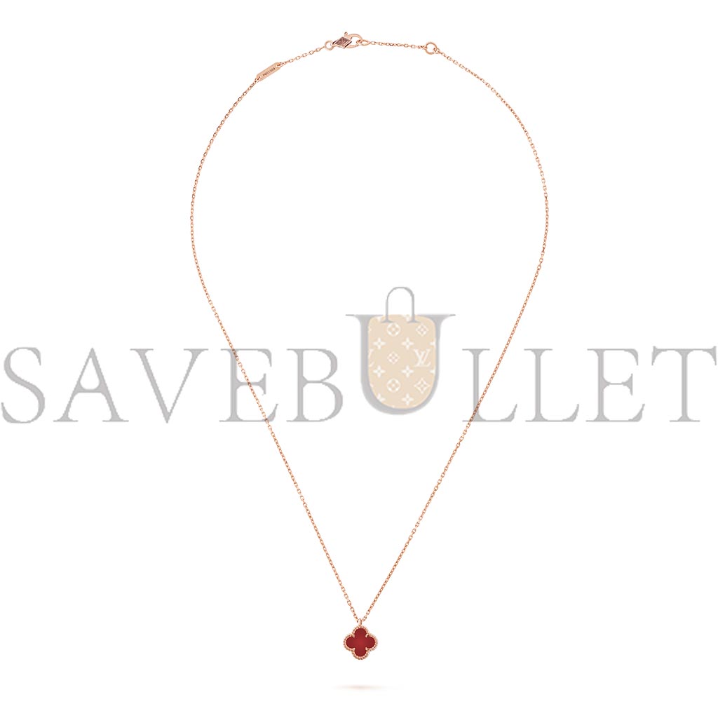 VAN CLEEF ARPELS SWEET ALHAMBRA PENDANT - ROSE GOLD, CARNELIAN  VCARN59M00